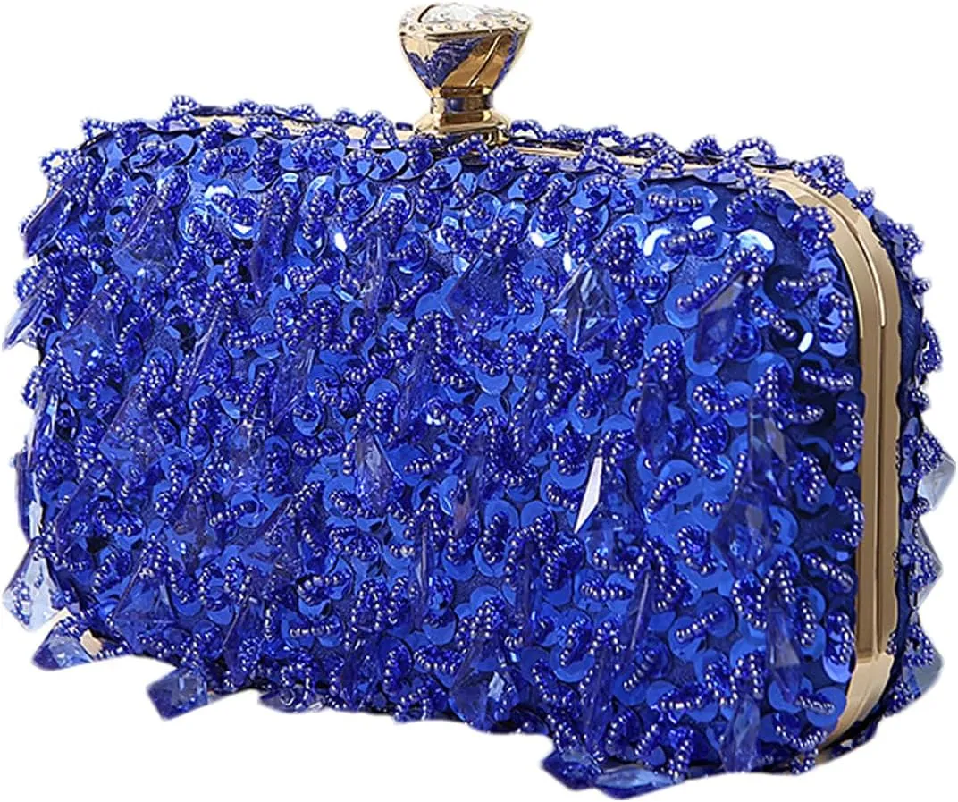 RomanticDesign Women Bling Evening Bag Fashion Embroidered Beaded Sequin Clutch Cocktail Wedding Party Purse