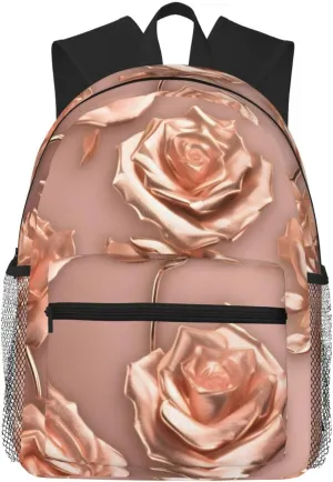 Rose Gold Wallpaper print Lightweight duffel bag, travel hiking daypack, comfortable backpack, sports bag