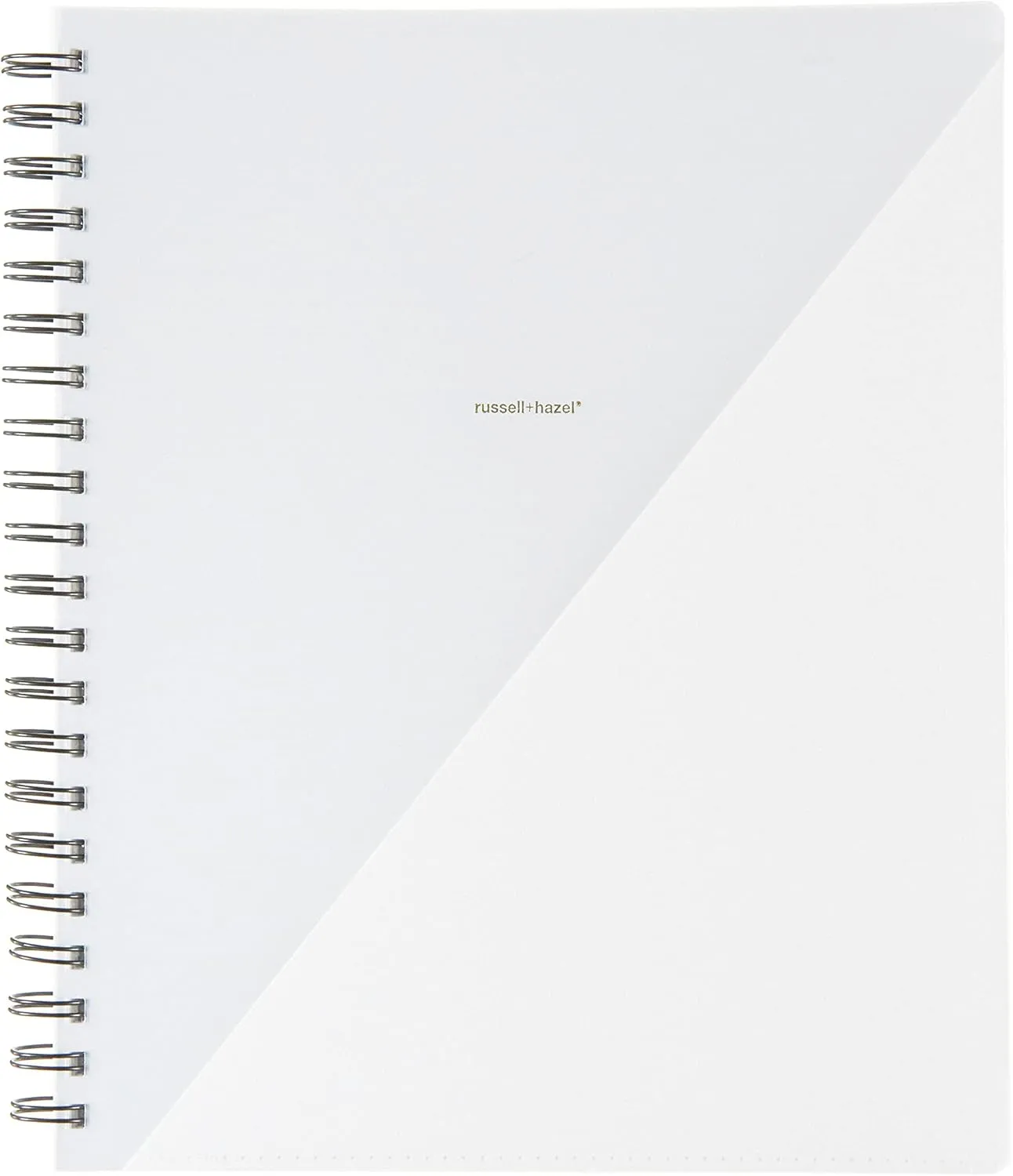 russell hazel Signature Spiral Notebook with Pocket, Office Supplies, White, 9” x 11”, 196 Pages (88342)
