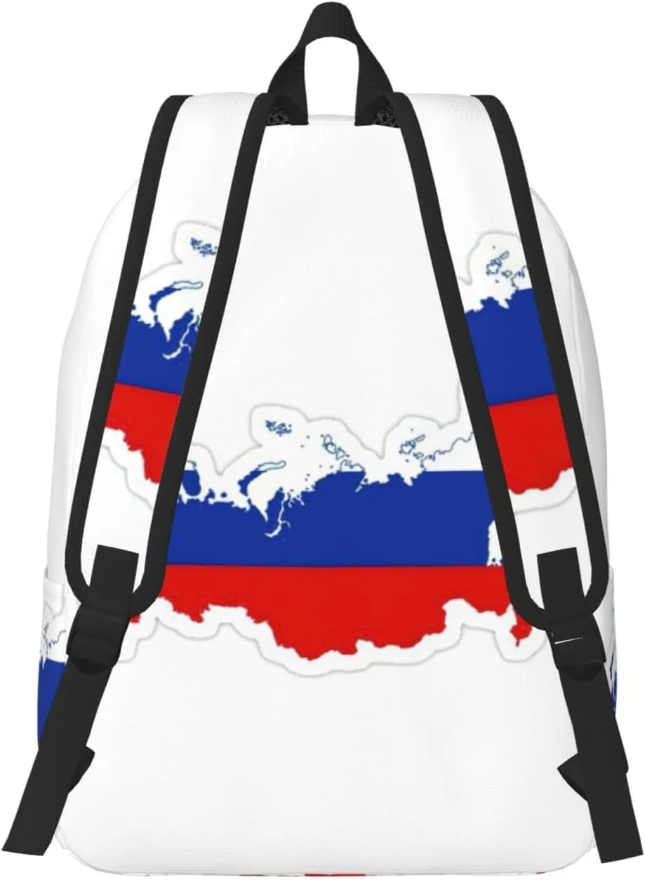 Russian Flag Map print Backpack Travel Backpacks for Women Men College Backpack Computer Bag for Travel