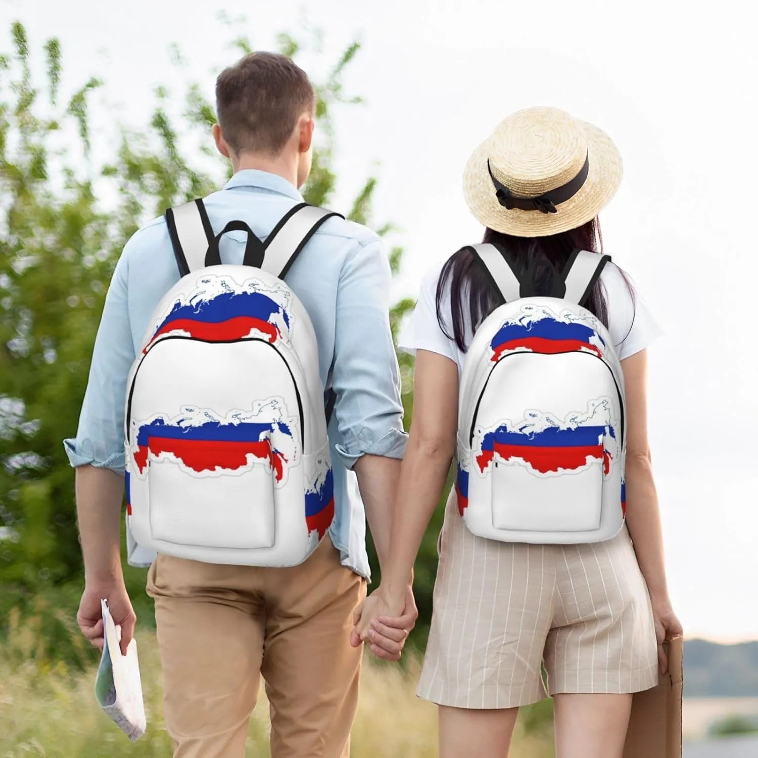 Russian Flag Map print Backpack Travel Backpacks for Women Men College Backpack Computer Bag for Travel