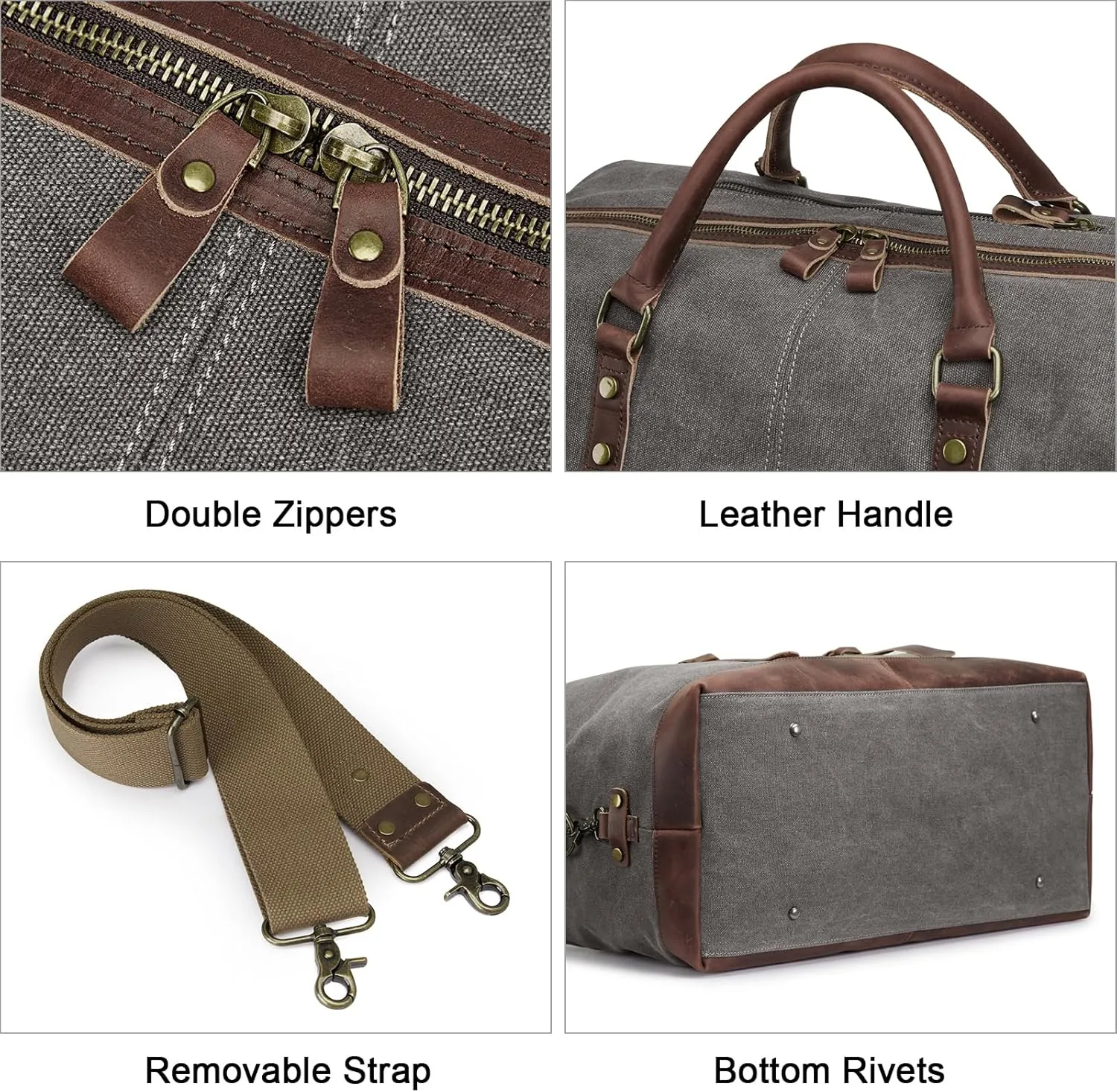 S-ZONE Duffle Bag for Travel Canvas Duffel Bag Carry on Weekender Bag for Men