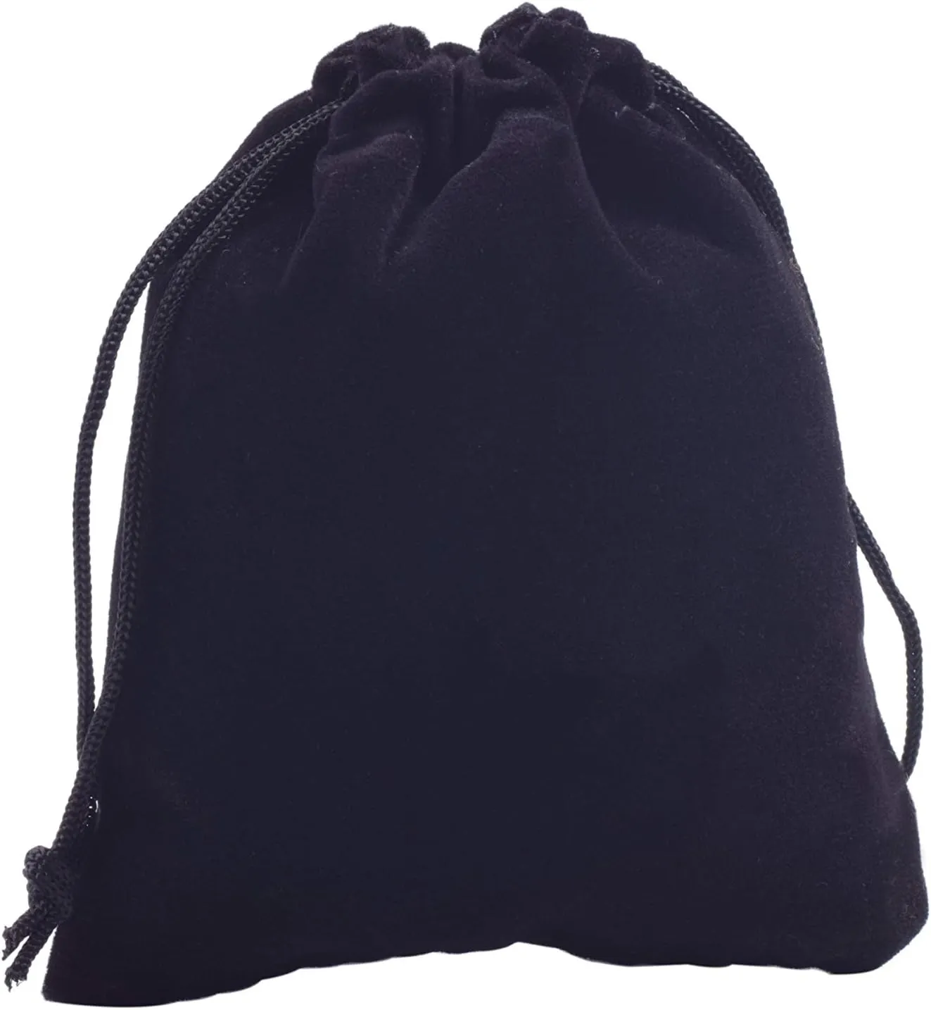 Sansam 50pcs Small Drawstring Velvet Jewelry Pouches, 4.0x4.8 Inch Black Drawstring Velvet Gift Bags,Treat Favor Bags for Wedding, Party, Shower