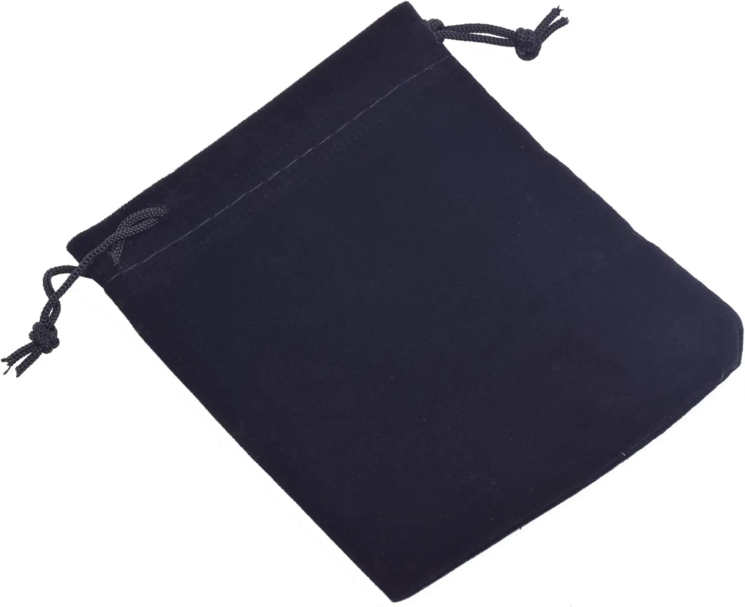 Sansam 50pcs Small Drawstring Velvet Jewelry Pouches, 4.0x4.8 Inch Black Drawstring Velvet Gift Bags,Treat Favor Bags for Wedding, Party, Shower