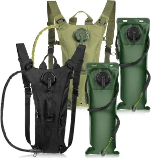 Sanwuta 2 Pcs Hydration Backpack with 3 Liter Water Bladder Tactical Lightweight 17.72 x 7.87 Inch Hydration Pack Backpack Water Backpack Hydration Bag Water Bag for Hiking Running