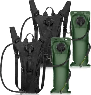 Sanwuta 2 Pcs Hydration Backpack with 3 Liter Water Bladder Tactical Lightweight 17.72 x 7.87 Inch Hydration Pack Backpack Water Backpack Hydration Bag Water Bag for Hiking Running