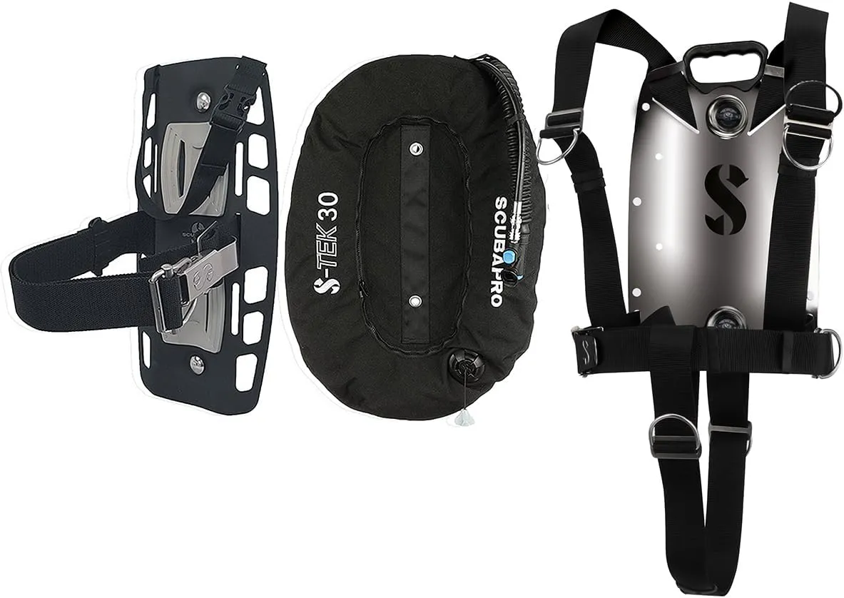 SCUBAPRO S-Tek Pure System, Harness, Donut Wing 30, Single Tank Adapter