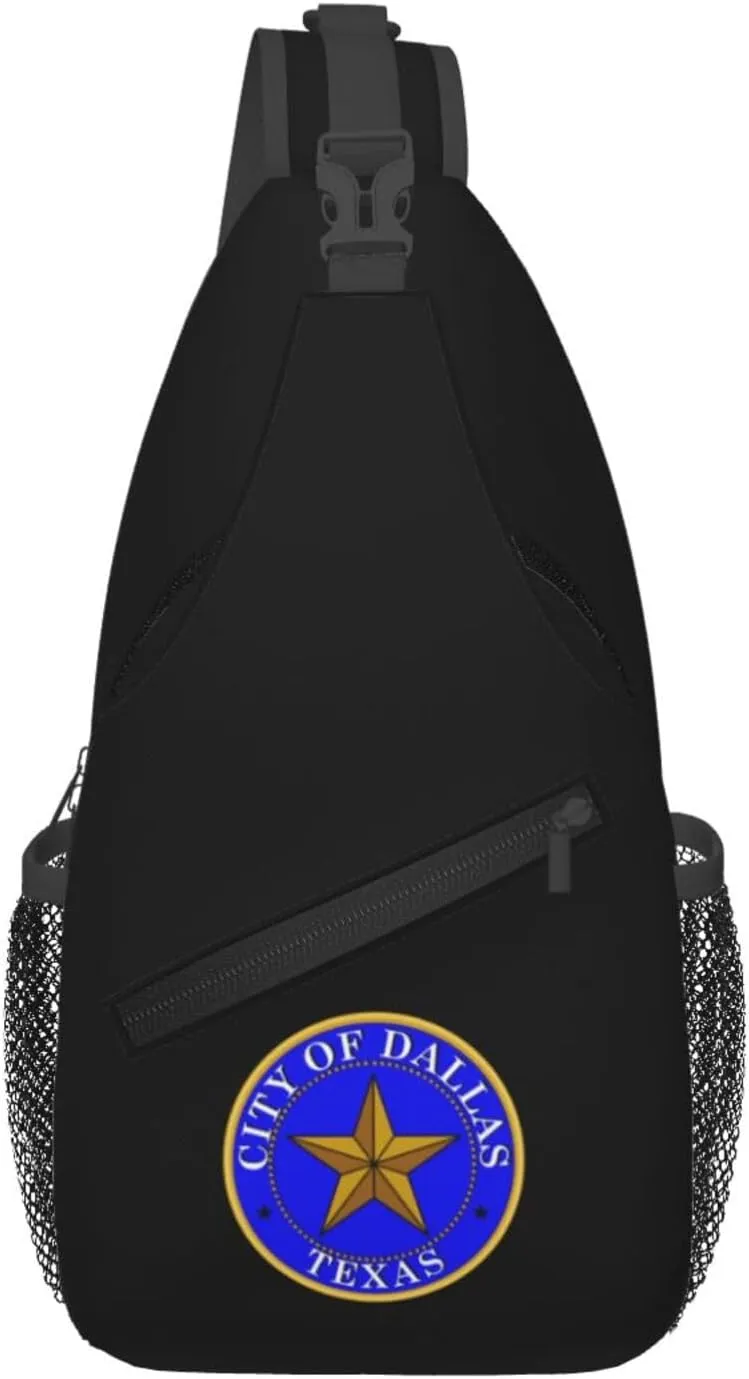 Seal Of Dallas Crossbody Bags For Women Men Chest Backpack Gym Shoulder Bag Travel Outdoor Sports Casual Crossbody Bags