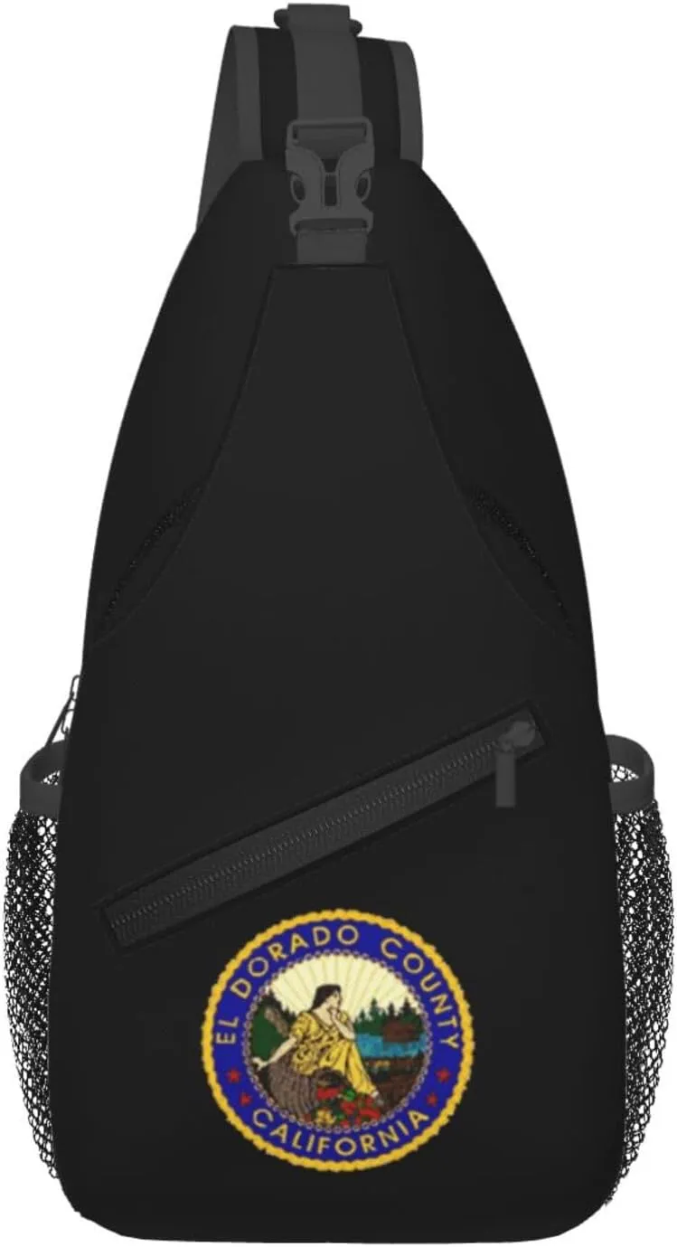 Seal Of El Dorado County, California Crossbody Bags For Women Men Chest Backpack Gym Shoulder Bag Travel Outdoor Sports Casual Crossbody Bags
