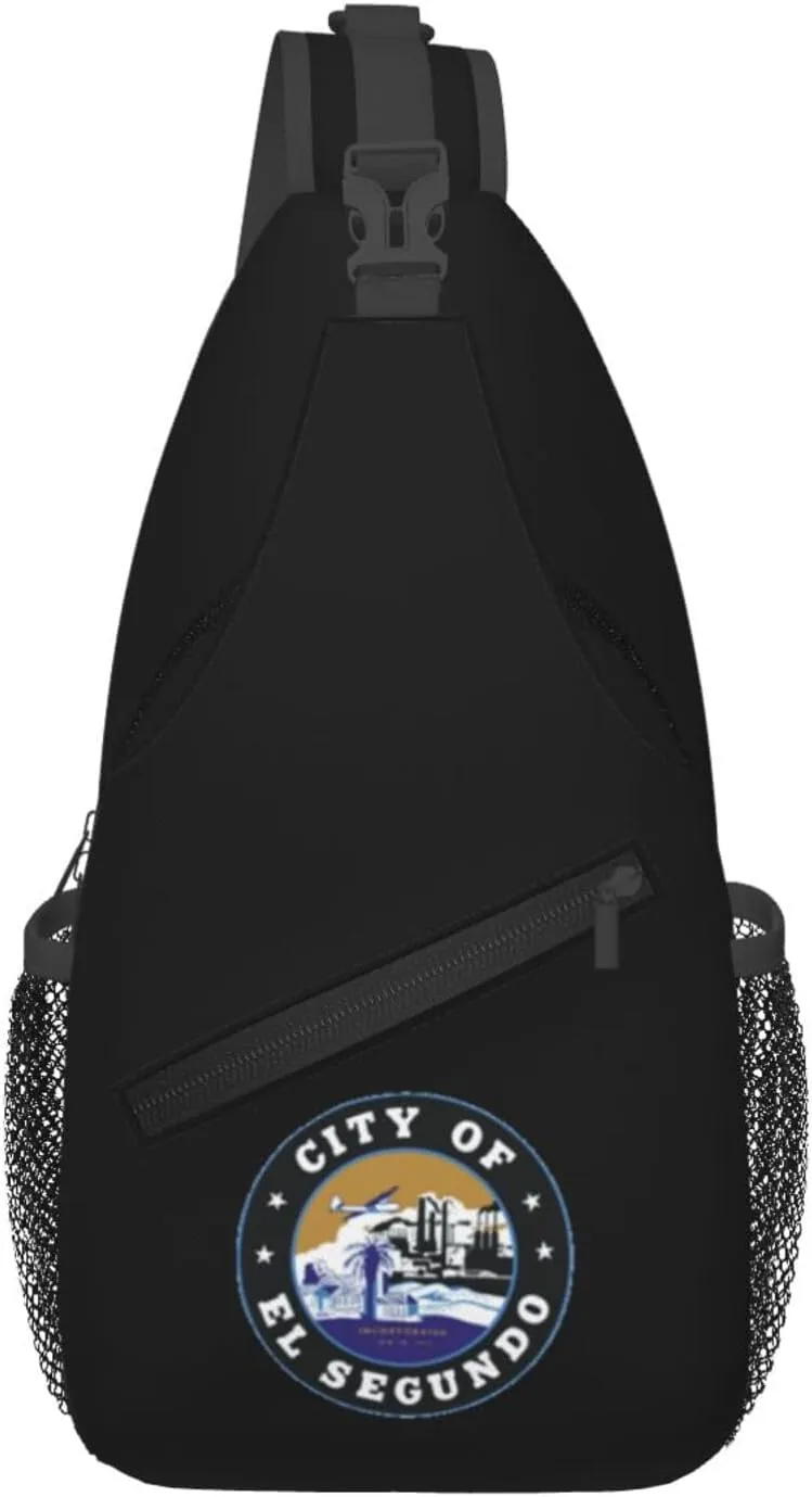 Seal Of El Segundo, California Crossbody Bags For Women Men Chest Backpack Gym Shoulder Bag Travel Outdoor Sports Casual Crossbody Bags