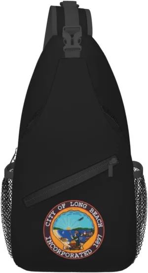 Seal Of Long Beach, California Crossbody Bags For Women Men Chest Backpack Gym Shoulder Bag Travel Outdoor Sports Casual Crossbody Bags