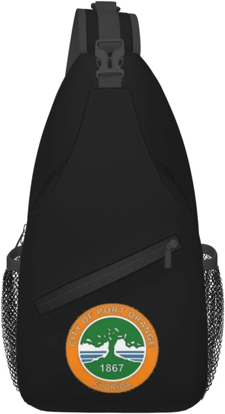 Seal Of Port Orange, Florida Crossbody Bags For Women Men Chest Backpack Gym Shoulder Bag Travel Outdoor Sports Casual Crossbody Bags