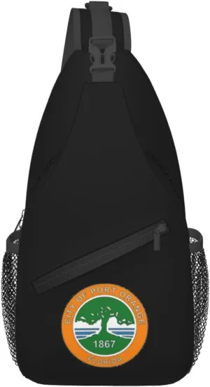Seal Of Port Orange, Florida Crossbody Bags For Women Men Chest Backpack Gym Shoulder Bag Travel Outdoor Sports Casual Crossbody Bags
