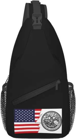 Seal Of Rochester, New York And America Crossbody Bags For Women Men Chest Backpack Gym Shoulder Bag Travel Outdoor Sports Casual Crossbody Bags