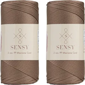 Sensy Premium 2 Pack of 2mm 251 Yards Polyester Rope 100% Polypropylene Cord Macrame Cord 2mm Crochet Bag Cord Macrame Rope Crochet Thread Gift for Knitter (Mink)