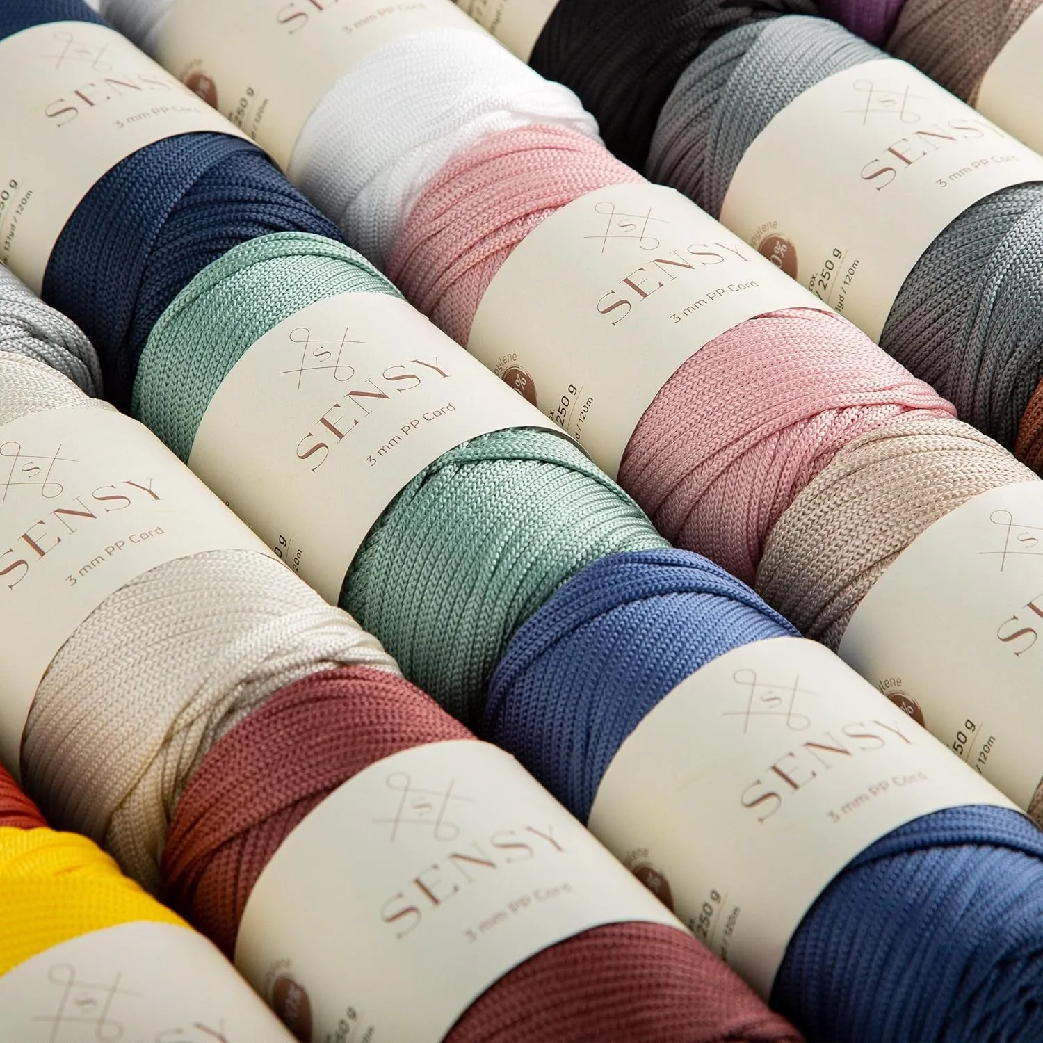 Sensy Premium 3mm 131 Yards Polyester Rope 100% Polypropylene Cord Macrame Cord 3mm Crochet Bag Cord Macrame Rope Crochet Thread Gift for Knitter (Copper)