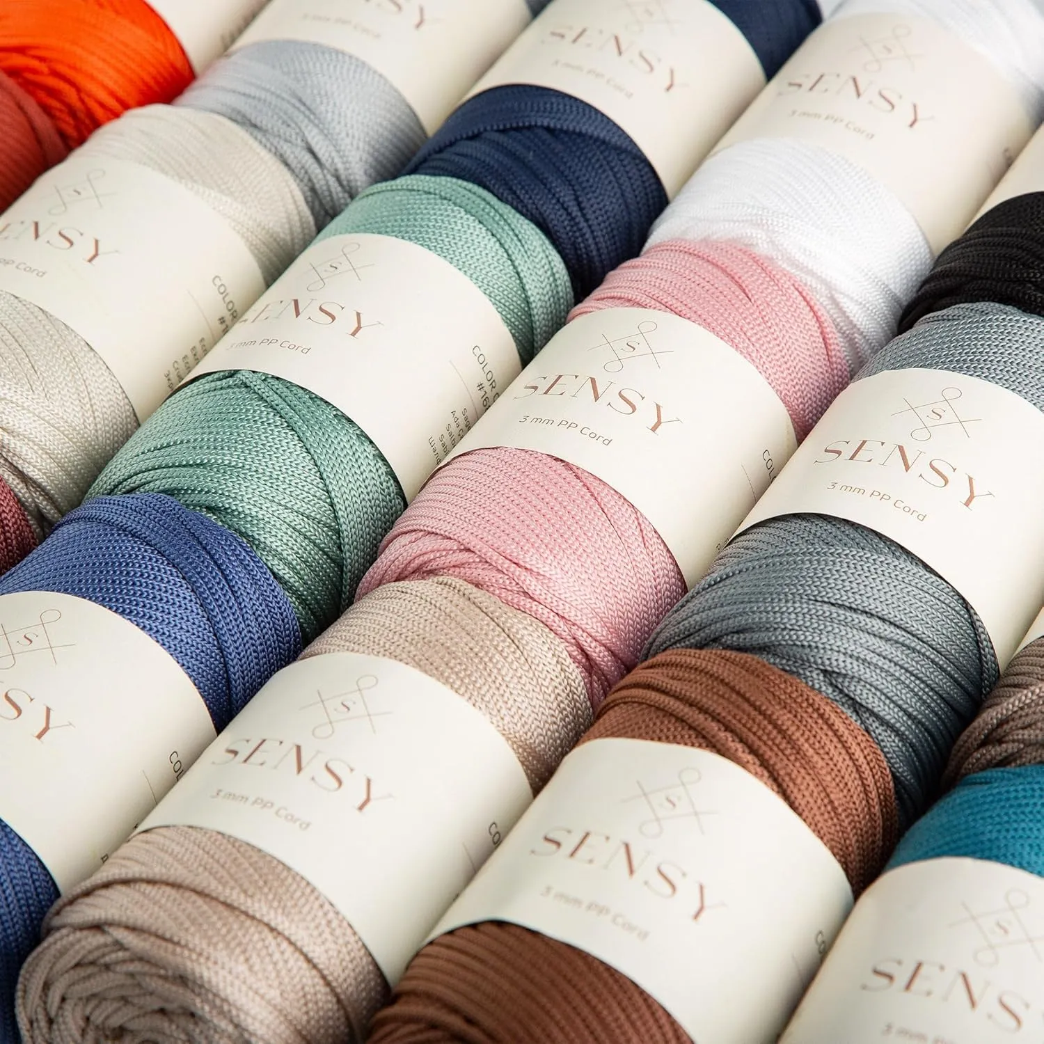 Sensy Premium 3mm 131 Yards Polyester Rope 100% Polypropylene Cord Macrame Cord 3mm Crochet Bag Cord Macrame Rope Crochet Thread Gift for Knitter (Dusty Rose)