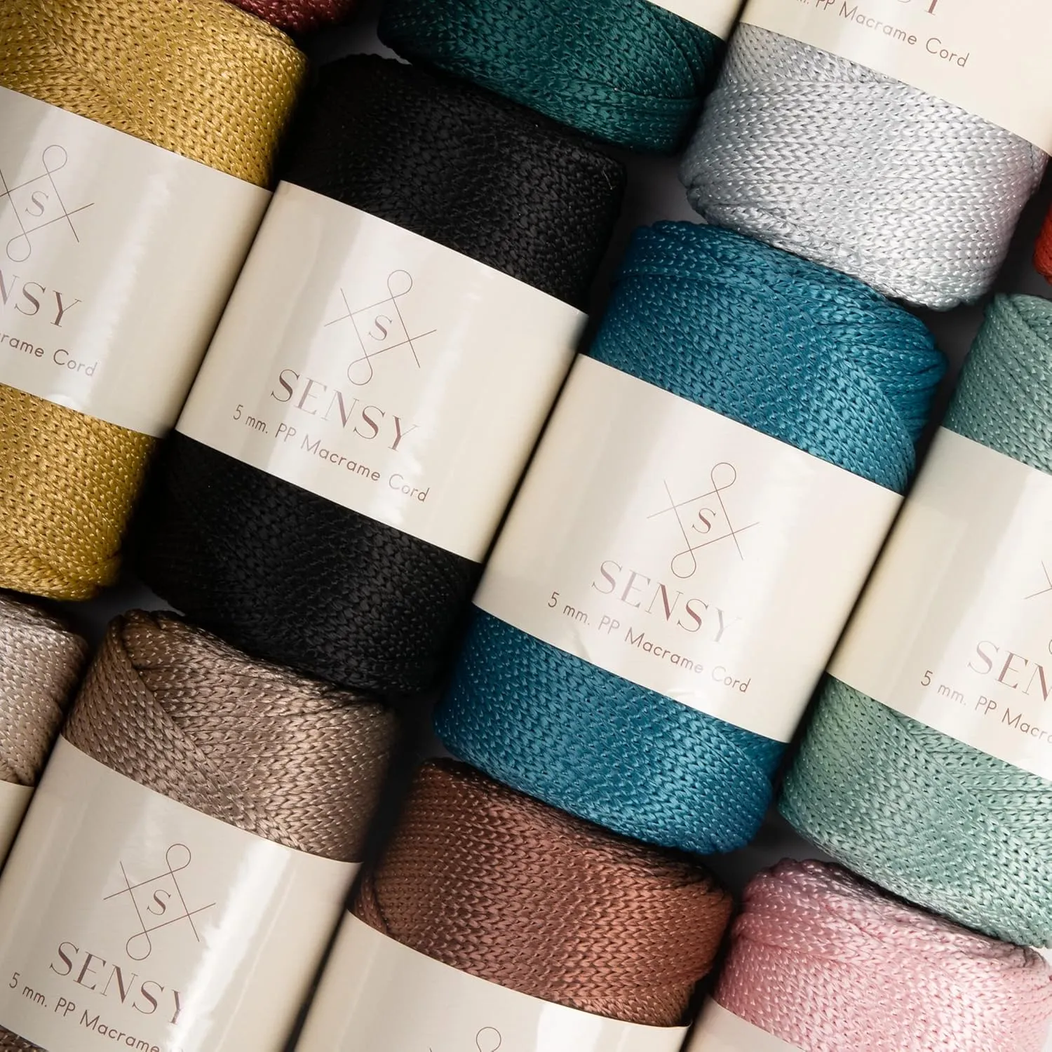 Sensy Premium 5mm 104 Yards Polyester Rope 100% Polypropylene Cord Macrame Cord 5mm Crochet Bag Cord Macrame Rope Crochet Thread Gift for Knitter (Black)
