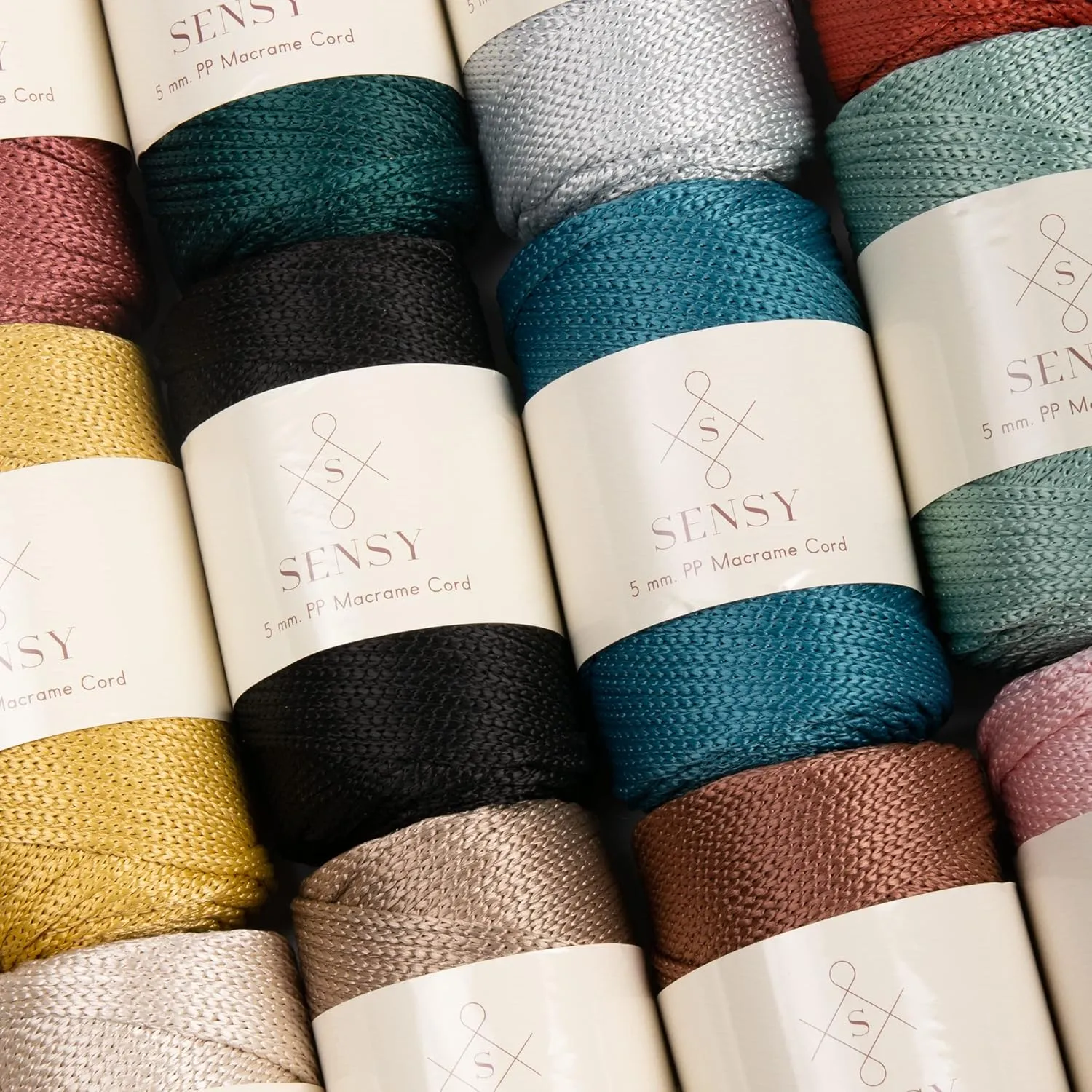 Sensy Premium 5mm 104 Yards Polyester Rope 100% Polypropylene Cord Macrame Cord 5mm Crochet Bag Cord Macrame Rope Crochet Thread Gift for Knitter (Black)