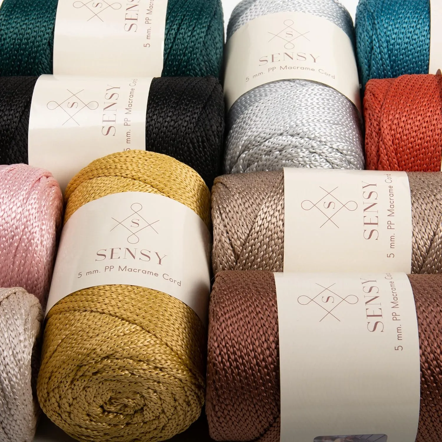 Sensy Premium 5mm 104 Yards Polyester Rope 100% Polypropylene Cord Macrame Cord 5mm Crochet Bag Cord Macrame Rope Crochet Thread Gift for Knitter (Black)