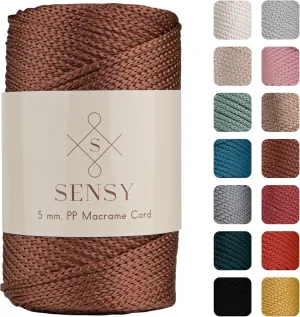 Sensy Premium 5mm 104 Yards Polyester Rope 100% Polypropylene Cord Macrame Cord 5mm Crochet Bag Cord Macrame Rope Crochet Thread Gift for Knitter (Copper)