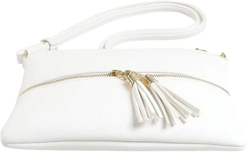 SG SUGU Lightweight Medium Crossbody Bag Shoulder Bag with Tassel and Zipper Pocket