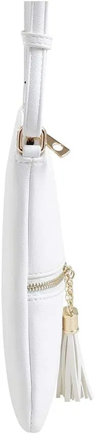 SG SUGU Lightweight Medium Crossbody Bag Shoulder Bag with Tassel and Zipper Pocket