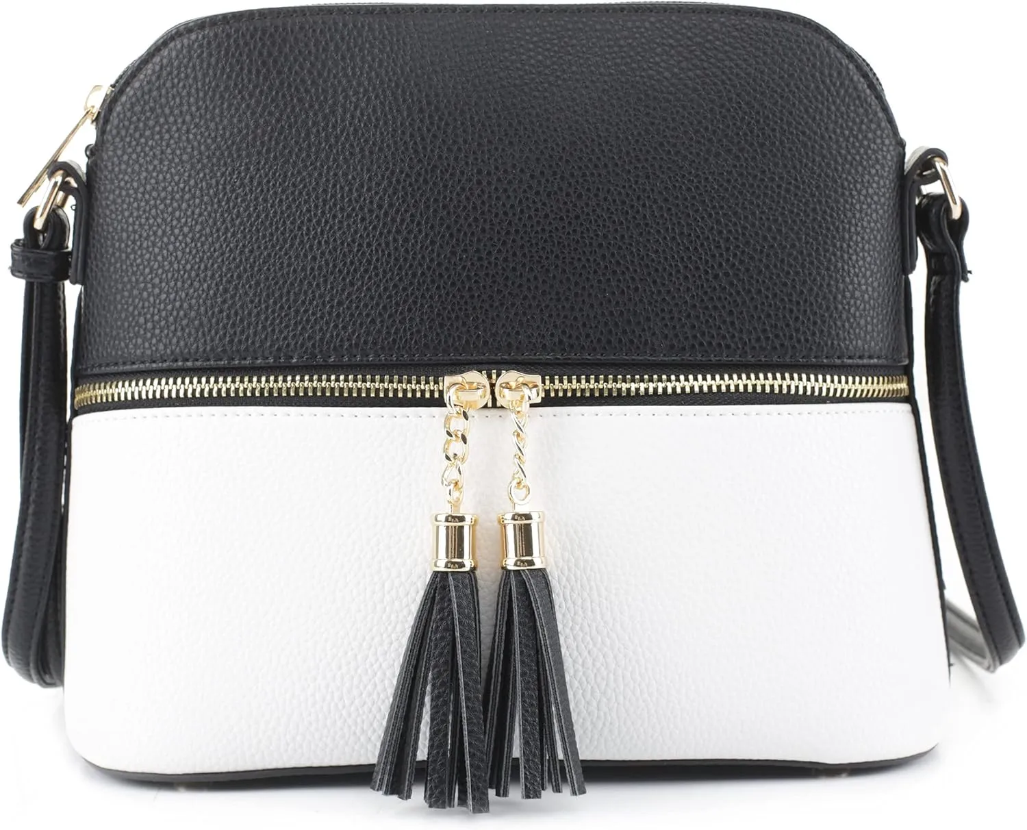 SG SUGU Lunar Lightweight Medium Dome Crossbody Bag Shoulder Bag with Tassel | Zipper Pocket | Adjustable Strap