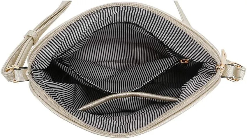 SG SUGU Lunar Lightweight Medium Dome Crossbody Bag Shoulder Bag with Tassel | Zipper Pocket | Adjustable Strap