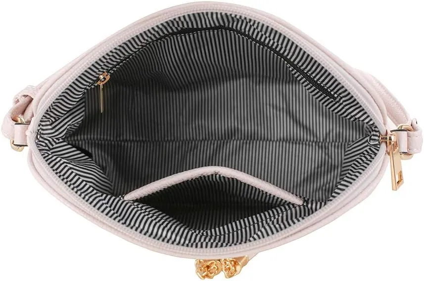 SG SUGU Lunar Lightweight Medium Dome Crossbody Bag Shoulder Bag with Tassel | Zipper Pocket | Adjustable Strap