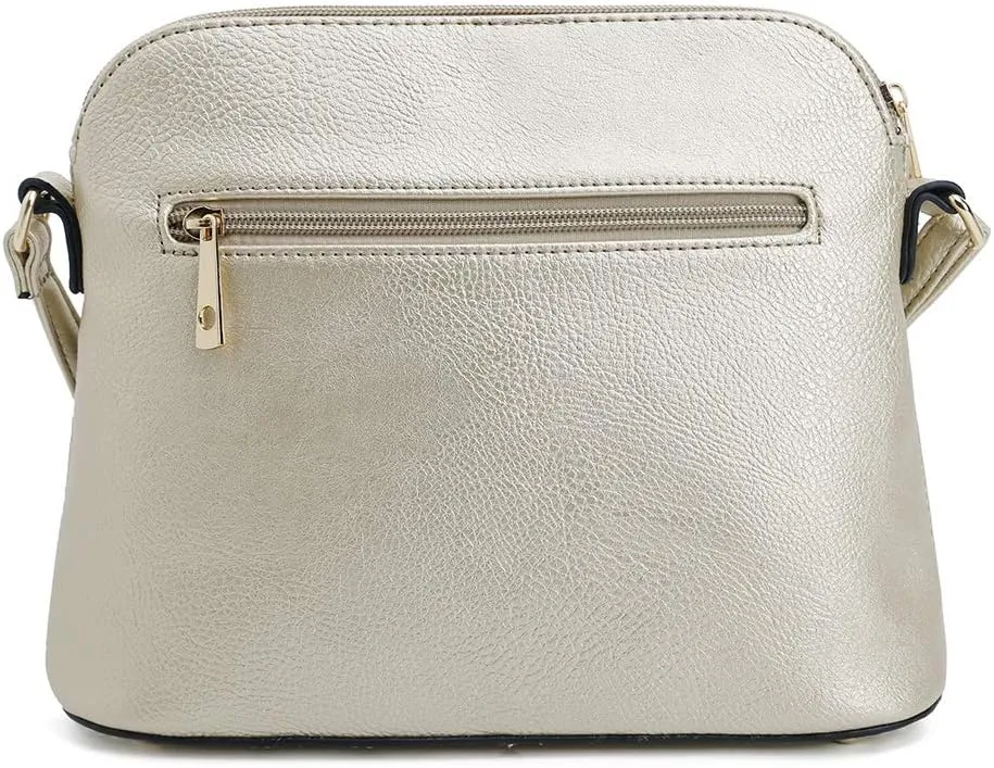 SG SUGU Lunar Lightweight Medium Dome Crossbody Bag Shoulder Bag with Tassel | Zipper Pocket | Adjustable Strap