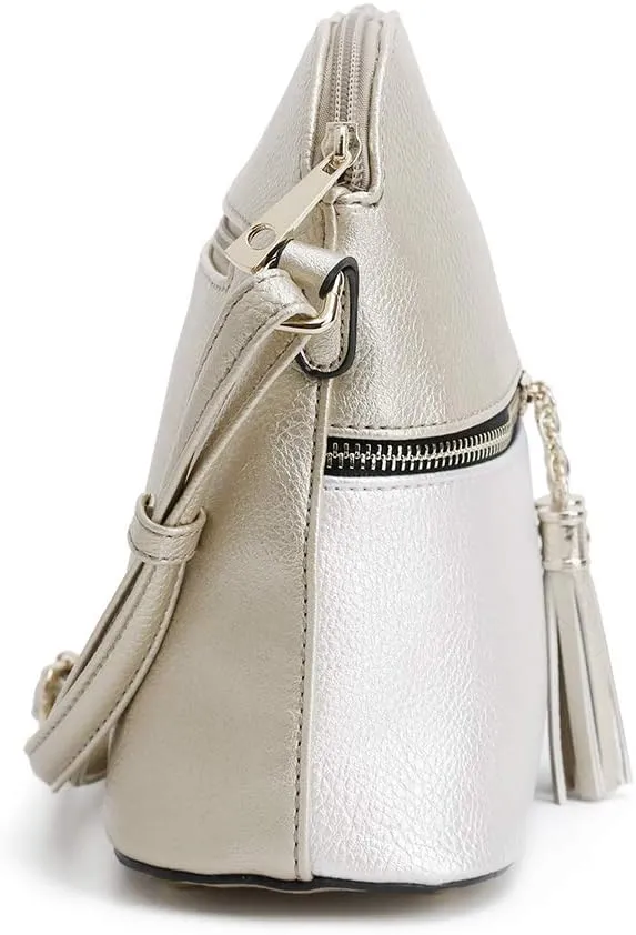 SG SUGU Lunar Lightweight Medium Dome Crossbody Bag Shoulder Bag with Tassel | Zipper Pocket | Adjustable Strap