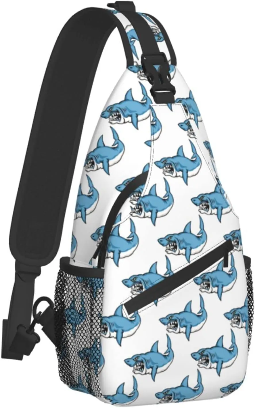 Shark Sling Bag Animal Crossbody Chest Daypack Casual Backpack Women Shoulder Bag For Travel Picnic