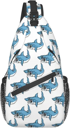 Shark Sling Bag Animal Crossbody Chest Daypack Casual Backpack Women Shoulder Bag For Travel Picnic