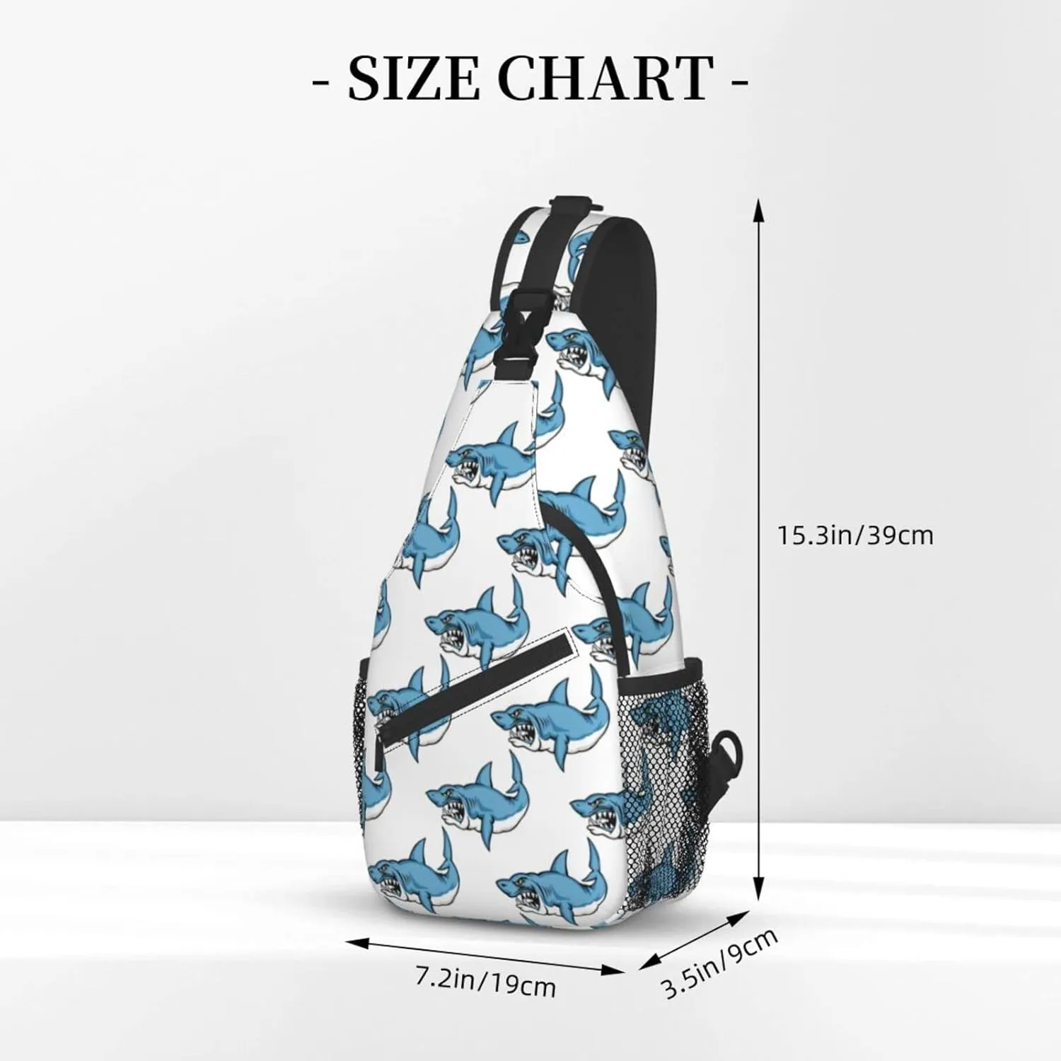 Shark Sling Bag Animal Crossbody Chest Daypack Casual Backpack Women Shoulder Bag For Travel Picnic