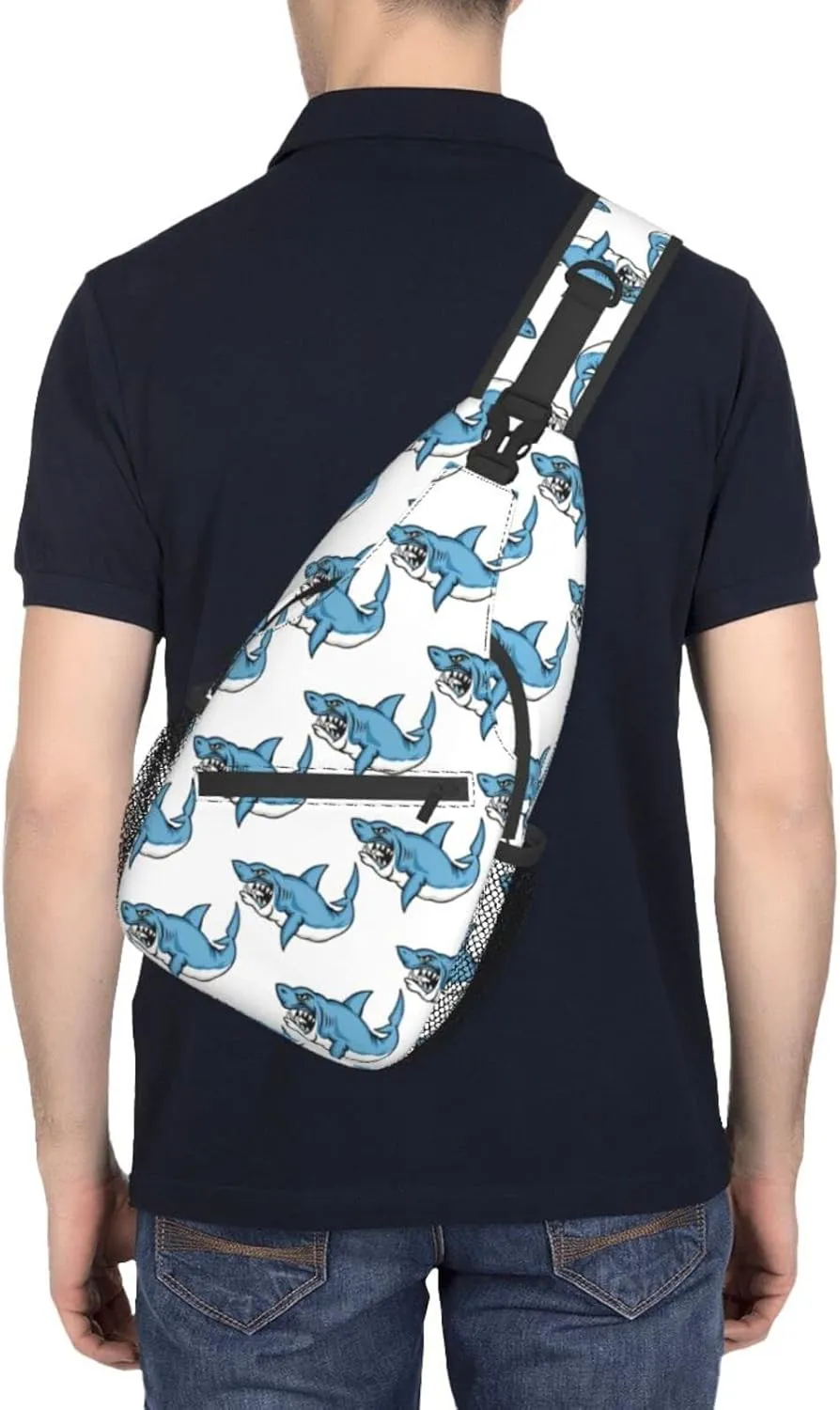 Shark Sling Bag Animal Crossbody Chest Daypack Casual Backpack Women Shoulder Bag For Travel Picnic