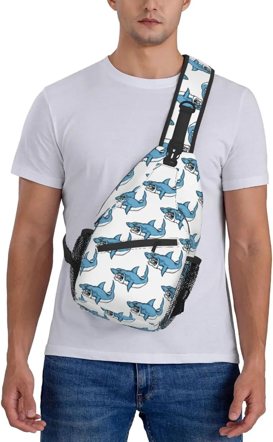 Shark Sling Bag Animal Crossbody Chest Daypack Casual Backpack Women Shoulder Bag For Travel Picnic