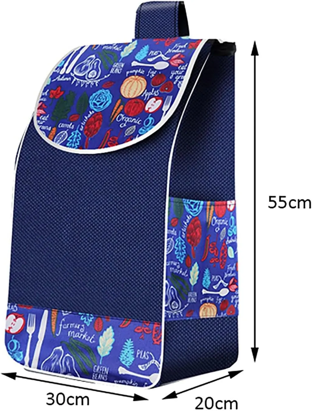 Shopping Trolley Replacement Bag with Side Pockets - 33L Cart Bags, Oxford Cloth Waterproof Storage Bag, Trolley Replacement Bags, for Utility