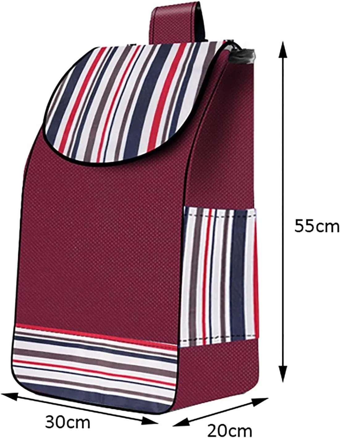 Shopping Trolley Replacement Bag with Side Pockets - 33L Cart Bags, Oxford Cloth Waterproof Storage Bag, Trolley Replacement Bags, for Utility