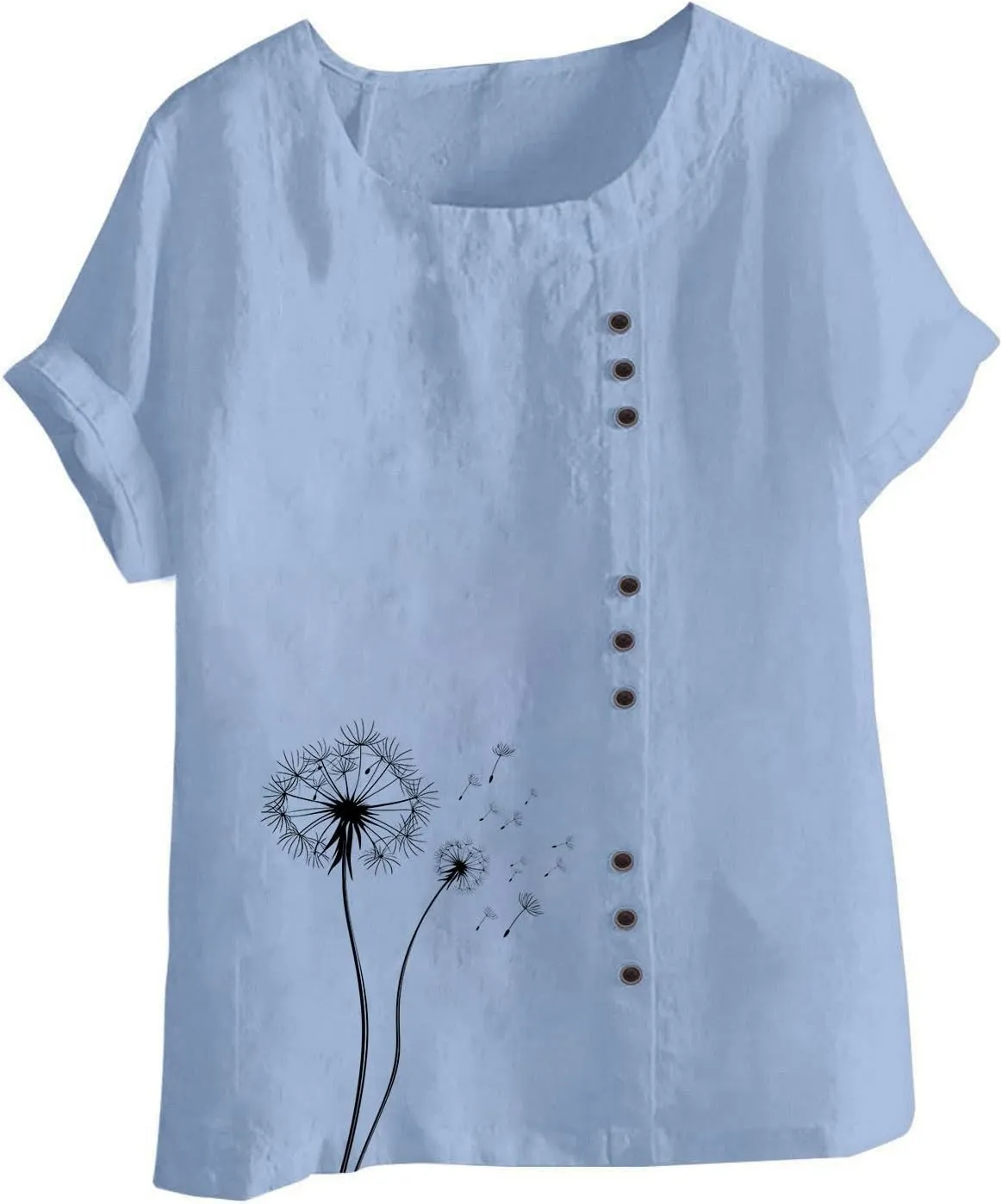 Short Sleeve Shirts for Women Fashion Print Loose Fitted Tops Casual Crew Neck Lightweight Summer Boho T-Shirts