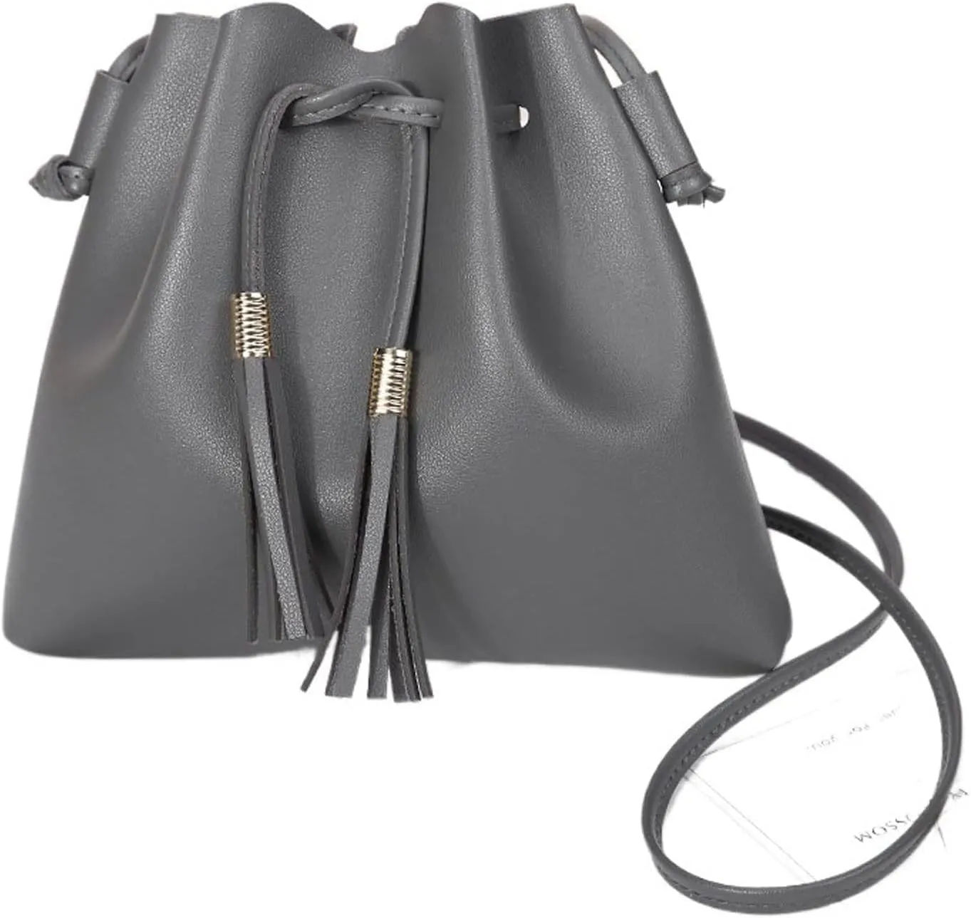 Shoulder bag String Bucket Bag For Women PU Leather Small Handbag Female Tassel Purse Shoulder Crossbody Sac Bag