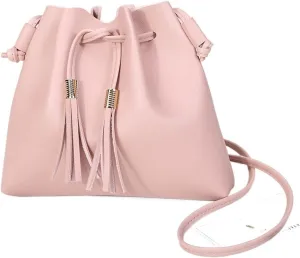 Shoulder bag String Bucket Bag For Women PU Leather Small Handbag Female Tassel Purse Shoulder Crossbody Sac Bag