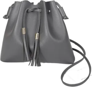 Shoulder bag String Bucket Bag For Women PU Leather Small Handbag Female Tassel Purse Shoulder Crossbody Sac Bag