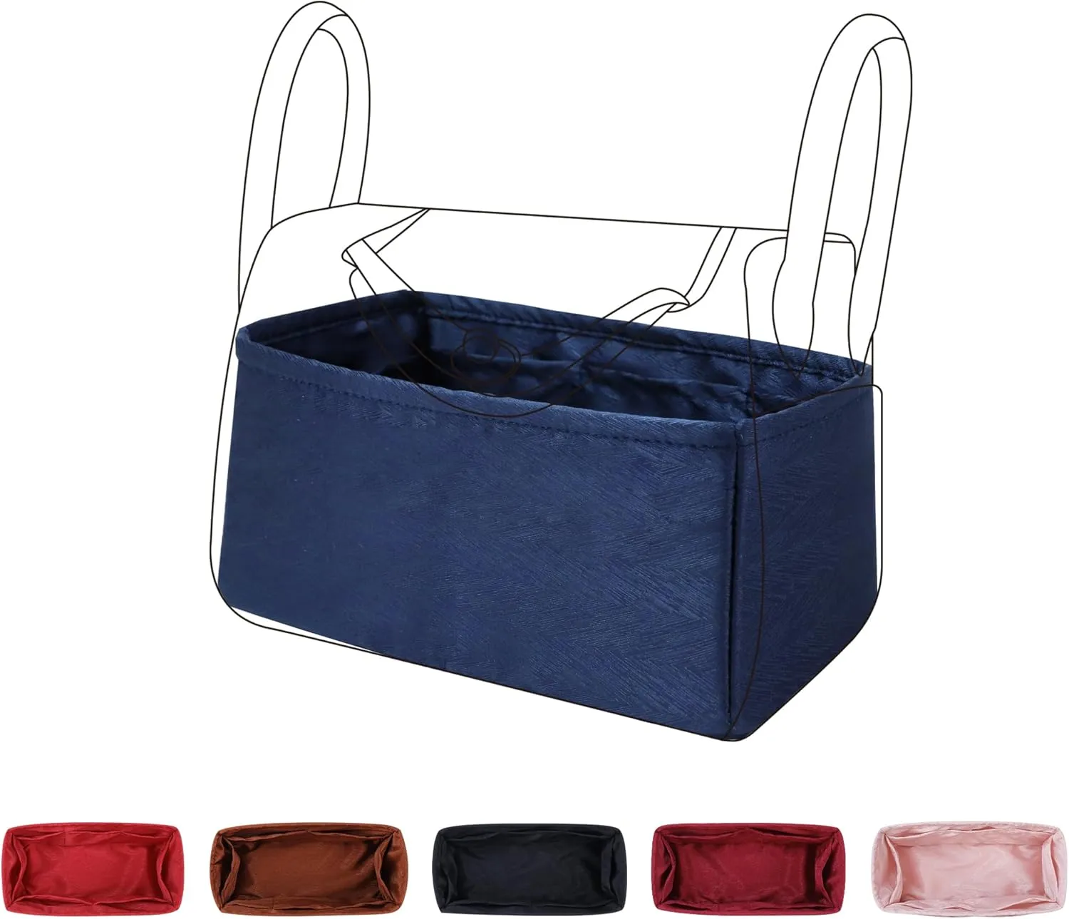 Silk Purse Organizer Insert Fits Lindy19/26/30/34 bags, Silky Soft Bag Shaper for Women Luxury Handbag Tote, Lightweight Inner Bag(LD19/Mini,Blue Nuit)