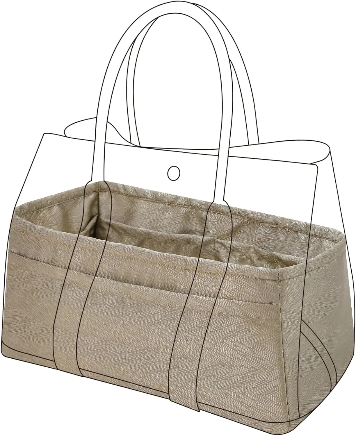 Silk Purse Organizer Insert for Garden Party 26/30/36/49, Silky Soft Bag Organizer Liner, Lightweight Luxury Handbag Tote Shaper(GP30,Grey Tea)