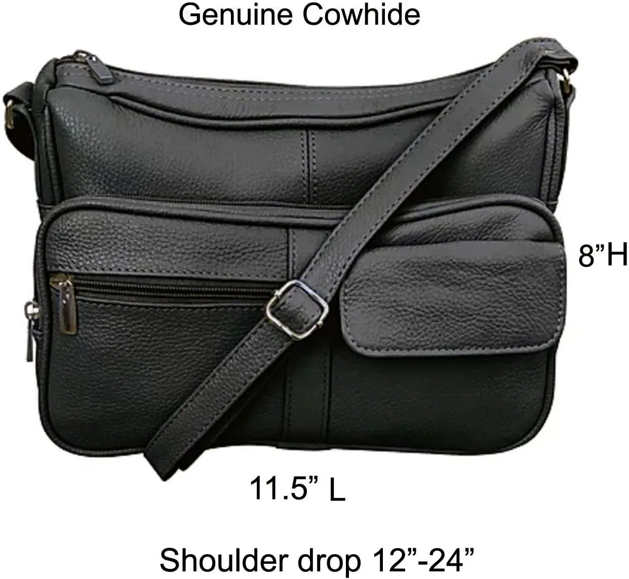 SILVERFEVER Medium Leather Handbag | Ladies Shoulder Bag | Organizer w Built in Wallet