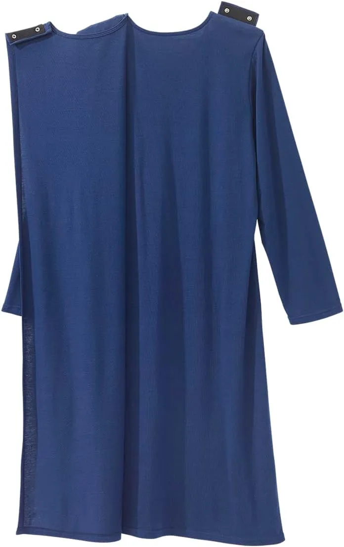 Silvert's Adaptive Clothing & Footwear Women's Open Back Long Sleeve Nightgown with Lace Trim