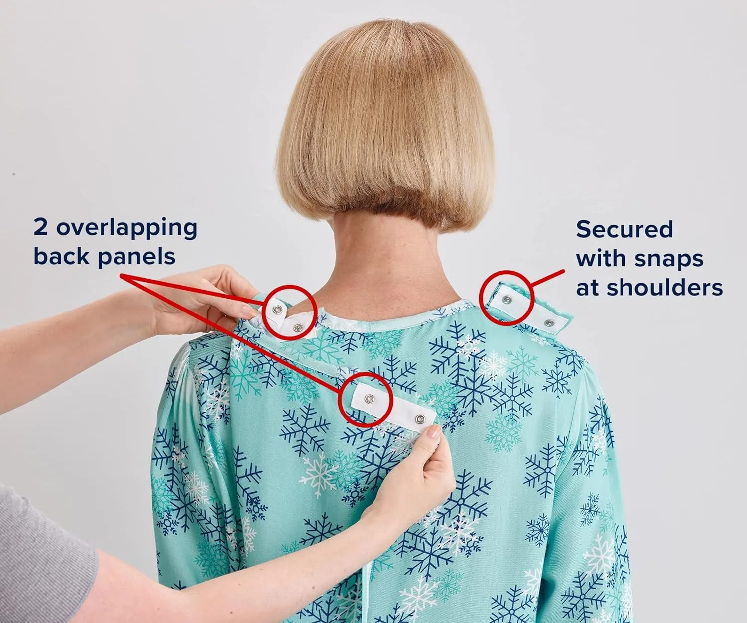 Silverts Open-Back Hospital Gowns for Women – Comfortable, Easy Dressing for Seniors & Patients - Lace Trim 2/3 Sleeve