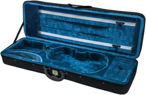 SKY 4/4 Full Size Violin Oblong Case Lightweight with Matching Blanket Black/Blue