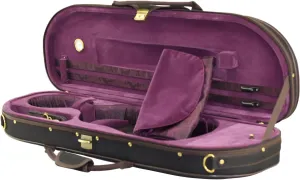 SKY Lightweight Half Moon Shaped Violin Case 4/4 Size (Black/Magenta) Shoulder Strap